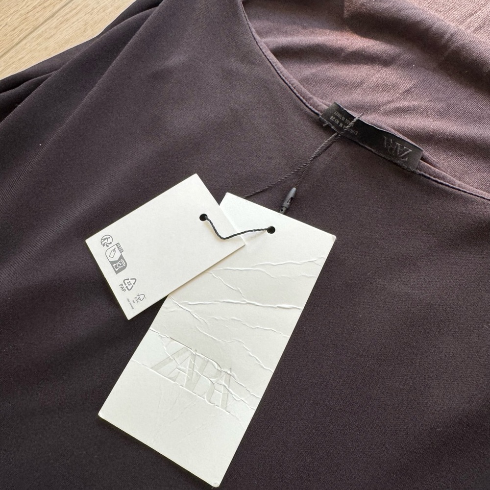 NWT Zara Open Back Crepe Maxi Dress – Dark Brown - Picture 11 of 11